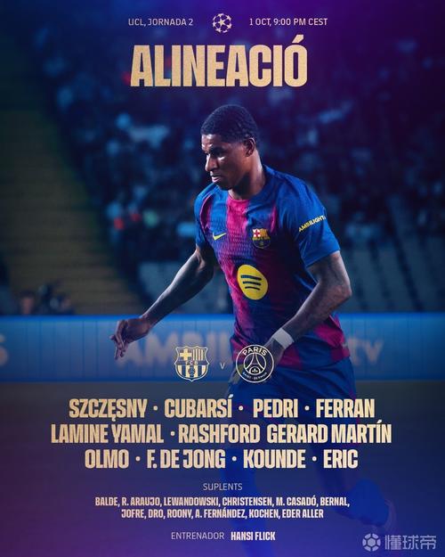 巴萨vs神户首发：亚马尔佩德里先发，加西亚首秀，拉什福德替补