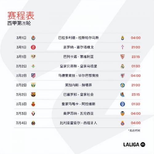 英超赛程西甲赛程？英超赛程西甲赛程ds？