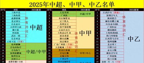 2025年中甲升超球队，2025年中甲升超球队数据